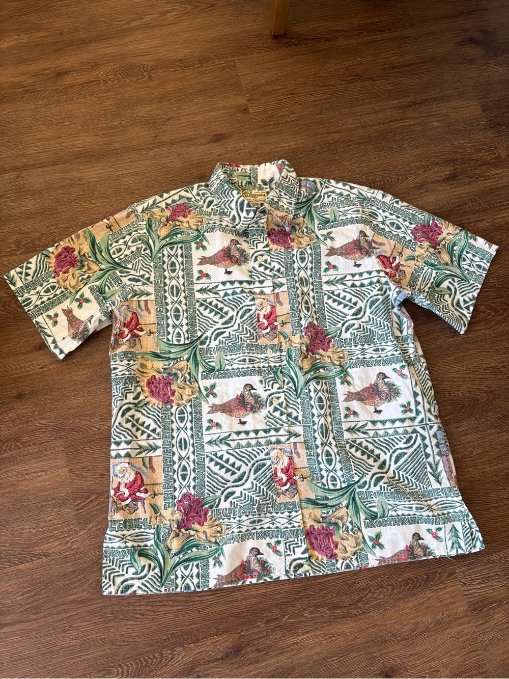 Reyn Spooner Mele Kalikimaka Limited Issue Reverse Print Hawaiian Xmas Shirt XL